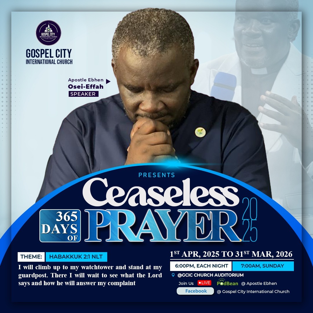 CEASELESS PRAYER 2025  (THE MONTH OF APRIL) 